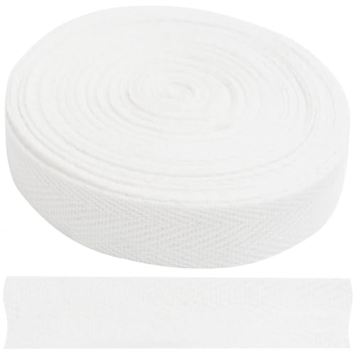 AERZETIX - Köperband Fischgrät 9 Meter x 15 mm - aus Baumwolle - Farbe weiß - Besätze, Posamenten, Matte, Kissendecke, kreative Freizeit von AERZETIX