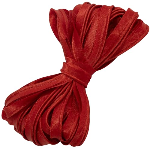 AERZETIX - Paspelband 10 Meter x 10mm - Material polyester - Farbe rot - Nähen Individualisierung Kleidung dekorative Kreationen Bordüren Textilveredelung für Säume Schrägband von AERZETIX
