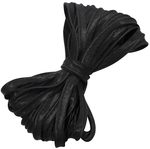 AERZETIX - Paspelband 10 Meter x 10mm - Material polyester - Farbe schwarz - Nähen Individualisierung Kleidung dekorative Kreationen Bordüren Textilveredelung für Säume Schrägband von AERZETIX