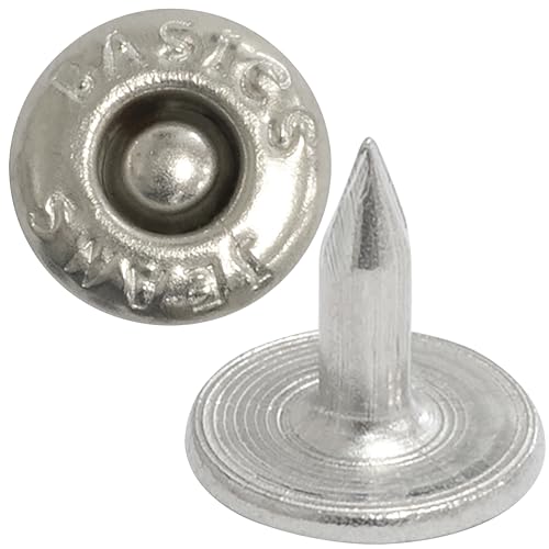 AERZETIX - Satz mit 50 Nieten knöpfe flach ⌀9.5mm Länge 9mm - "BASIC JEANS" - aus Metall - farbe chrom - für leder stoff jeans kleidung lederwaren textil AERZETIX - Satz mit 50 Nieten knöpfe flach ⌀9.5mm Länge 9mm - "BASIC JEANS" - aus Metall - farbe chrom - für leder stoff jeans kleidung lederwaren textil von AERZETIX