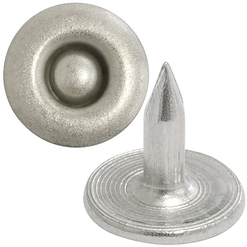 AERZETIX - Satz mit 50 Nieten knöpfe flach ⌀9.5mm Länge 9mm - "NEUTRAL" - aus Metall - farbe dunkles chrom - für leder stoff jeans kleidung lederwaren textil von AERZETIX
