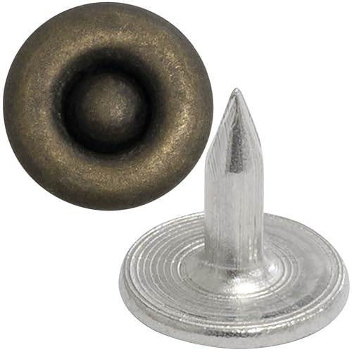 AERZETIX - Satz mit 50 Nieten knöpfe flach ⌀9.5mm Länge 9mm - "NEUTRAL" - aus Metall - farbe oxid - für leder stoff jeans kleidung lederwaren textil AERZETIX - Satz mit 50 Nieten knöpfe flach ⌀9.5mm Länge 9mm - "NEUTRAL" - aus Metall - farbe oxid - für leder stoff jeans kleidung lederwaren textil von AERZETIX