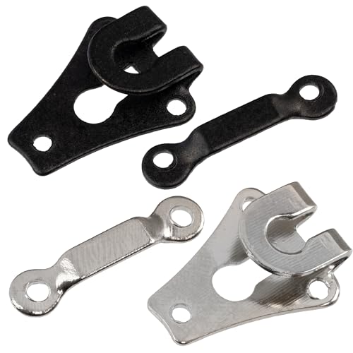 AERZETIX - Set mit 10 Hakenverschlüssen zum unsichtbaren Befestigen für Hosen Anzüge Röcke Kleidung Textilkreationen - Farbe Silber und Schwarz - aus Metall von AERZETIX