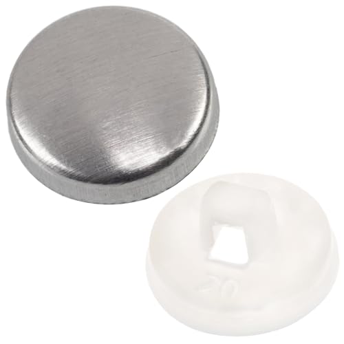 AERZETIX - Set mit 35 Abdeckknöpfen L20 ∅12 mm | Farbe Silber/Weiß | DIY Textilreparaturprojekt Kurzwaren Nähen Kissen von AERZETIX