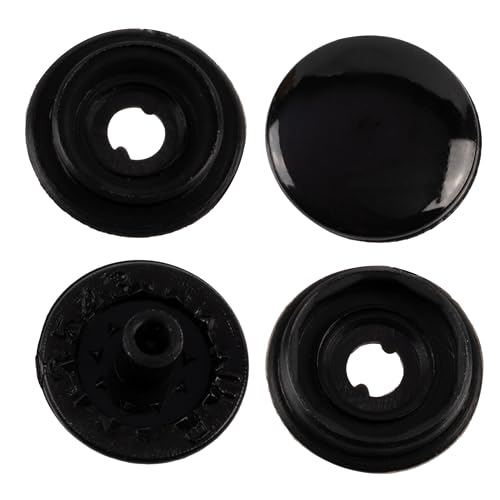 AERZETIX - Set mit 35 Druckknöpfen ∅11 mm à 4 Stück - Kunststoff - schwarze Farbe - Kunsthandwerk Projekt Nähkreation DYI von AERZETIX