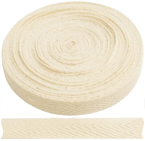 AERZETIX - Twillband Fischgräten 10 Meter x 10mm - aus Baumwolle - Farbe beige - für diverse dekorative nähprojekte kreativer freizeitstoff von AERZETIX
