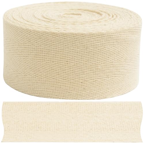 AERZETIX - Twillband Fischgräten 4 Meter x 40mm - aus Baumwolle - Farbe beige - für diverse dekorative nähprojekte kreativer freizeitstoff von AERZETIX