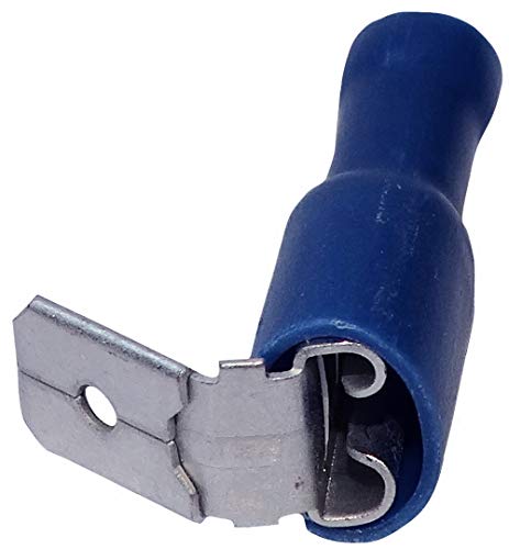 Aerzetix: 10 x Kabelschuhe Kabelschuh ( Klemme ) männlich / weiblich flach 6.3mm 0.8mm 1.5...2.5mm2 blau isoliert von AERZETIX