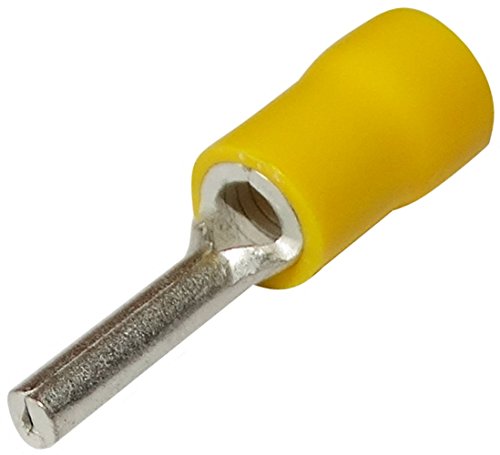 Aerzetix: 10 x Kabelschuhe Kabelschuh ( Klemme ) männlich zylindrisch Ø2.6mm 4-6mm2 gelb isoliert von AERZETIX