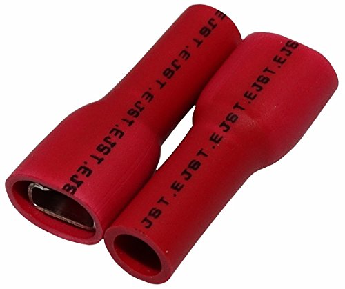 Aerzetix: 10 x Kabelschuhe Kabelschuh ( Klemme ) weiblich flach 4.8mm 0.8mm 0.5-1.5mm2 rot isoliert von AERZETIX