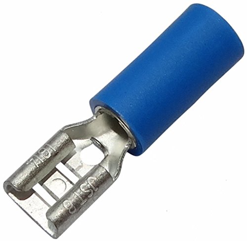 Aerzetix: 10 x Kabelschuhe Kabelschuh ( Klemme ) weiblich flach 4.8mm 0.8mm 1-2.5mm² Blau isoliert von AERZETIX