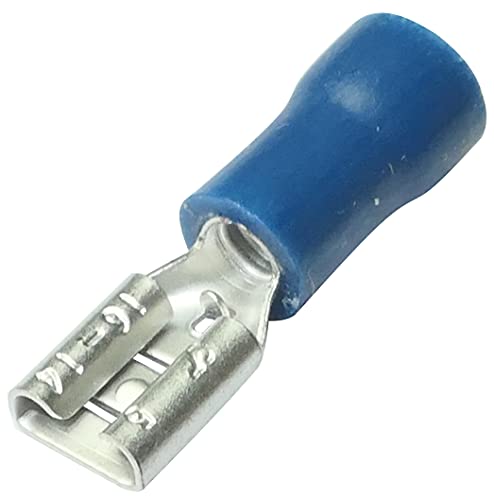 AERZETIX 100 x Kabelschuhe Kabelschuh (Klemme) weiblich flach 4.8mm 0.5mm 1.5-2.5mm2 blau isoliert von AERZETIX