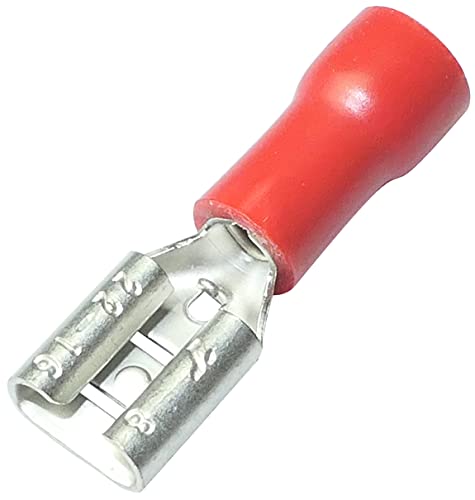 Aerzetix: 100 x Kabelschuhe Kabelschuh ( Klemme ) weiblich flach 4.8mm 0.8mm 0.5-1mm2 rot isoliert von AERZETIX