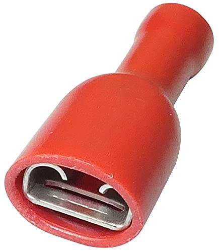 Aerzetix: 100 x Kabelschuhe Kabelschuh ( Klemme ) weiblich flach 6.3mm 0.8mm 0.5-1mm2 rot isoliert von AERZETIX