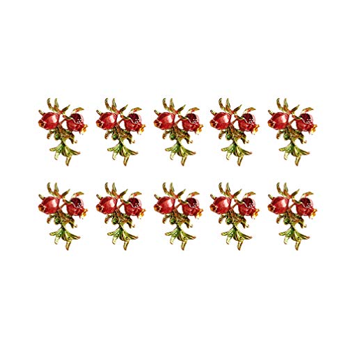 10 Stück Brosche Charms DIY Kopfschmuck Anhänger Zubehör Granatapfel Legierung Kopfbedeckung Ornamente for Stoff Schmuck Schuhe M(3.1 * 2.5cm) von AEVQWEZNC