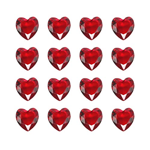 10 Stück Glas, rotes Herz, Diamanten, Kristalle, Strass, Tischstreuung for Hochzeitsfeier, Konfetti, Vasenfüller(20pcs) von AEVQWEZNC