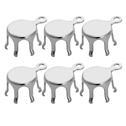 100 Stück Anhänger-Tabletts-Kit Anhänger-Tabletts mit Aufhängeloch, runde Epoxid-Kuppel-Fliesen, Armband, Halskette, Ohrring-Zubehör for die DIY-Bastel-Schmuckherstellung(Silver 8mm) von AEVQWEZNC