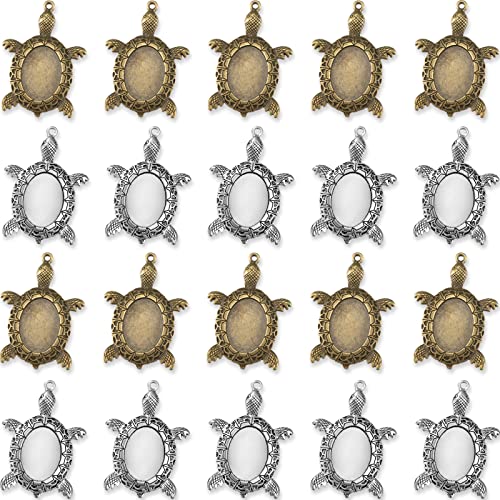 20 Stück Anhänger 18 x 25 mm Oval Cabochons Base Blank Lünette Anhänger Tablett Kamee Lünette Cabochon for Fotoanhänger Schmuckherstellung(Bronze) von AEVQWEZNC