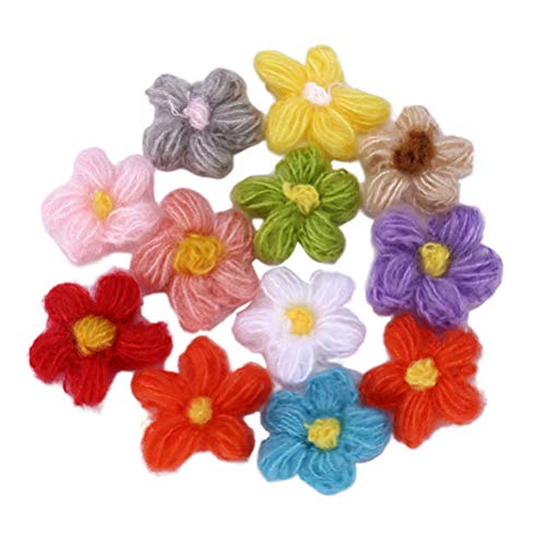 20 Stück Garn, handgefertigt, Blume for DIY, Nähen, Basteln, Schleifen, Stirnband, Schmuck, Hochzeit, Geburtstag, Party, Zubehör, Ornamente von AEVQWEZNC