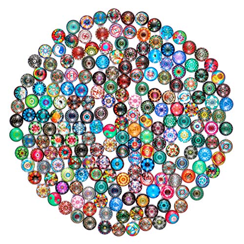 200 Stück halbrunde Glasmosaik-Fliesen, gemischte Farben, Blumenmuster, Mosaik-Glasstücke for Basteln, Schmuckherstellung, 10 mm 200 Stück halbrunde Glasmosaik-Fliesen, gemischte Farben, Blumenmuster, Mosaik-Glasstücke for Basteln, Schmuckherstellung, 10 mm von AEVQWEZNC