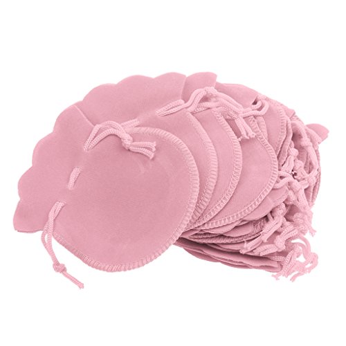 20pcs Portable Velvet Flocking Drawstring Pouch Bag Jewelry Wedding Gift -Pink,7 x 9cm von AEVQWEZNC