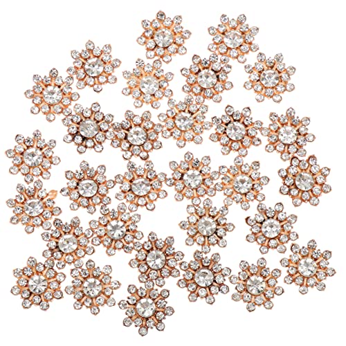 30pcs Hand-Made Rhinestone Buttons Pearl Snowflake Rhinestone Buttons Crystal Applique Embellishments for Sew On Clothing Buttons(Golden 1) von AEVQWEZNC