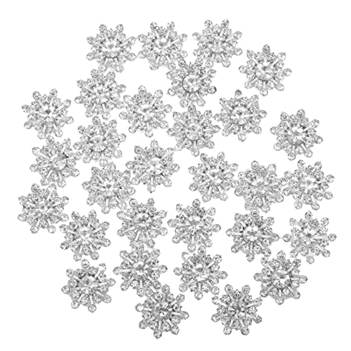 30pcs Hand-Made Rhinestone Buttons Pearl Snowflake Rhinestone Buttons Crystal Applique Embellishments for Sew On Clothing Buttons(Silver 1) von AEVQWEZNC
