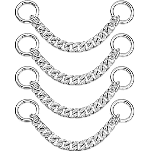 4 Stück Kristall-Schuh-Charms Kette Metallkette Schuhdekoration Zubehör DIY Schuhketten-Dekorationen for Ihren Freund Familie Kindergeburtstagsfeier(Silver) von AEVQWEZNC