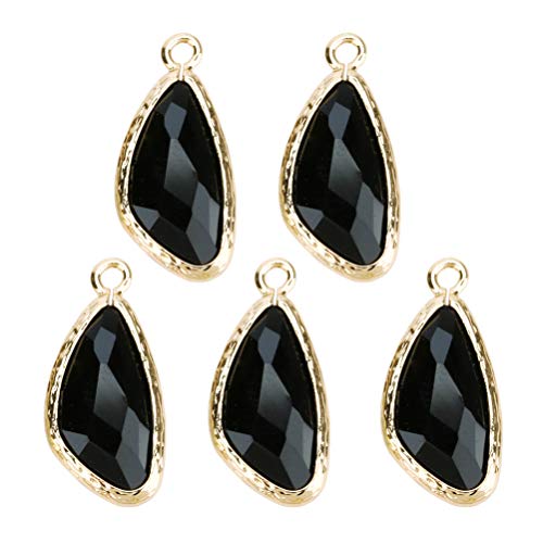 5 STÜCKE Kristallperlen Charms Kristallglas Stein Anhänger Charms Unregelmäßige Heilstein Charms for die Herstellung von Halskettenschmuck(Assorted Color) von AEVQWEZNC