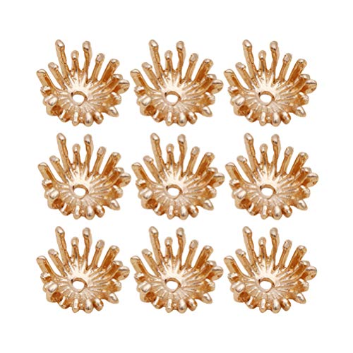 50 Stück Blume Perlenkappen Zwischenperlen Endkappe Perlenabdeckung for DIY Charms Anhänger Basteln Armband Halskette Schmuckherstellung 14mm Golden(As Shown) von AEVQWEZNC