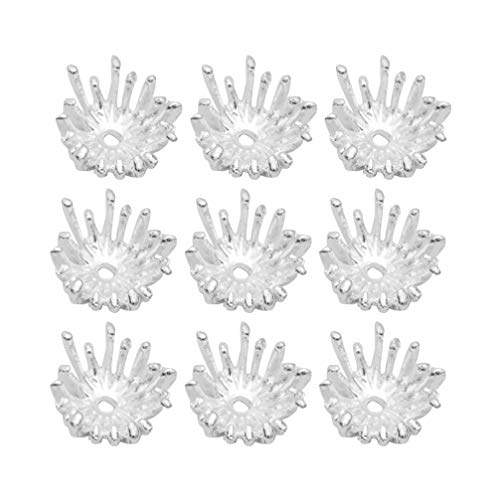 50 Stück Blume Perlenkappen Zwischenperlen Endkappe Perlenabdeckung for DIY Charms Anhänger Basteln Armband Halskette Schmuckherstellung 14mm Golden(Silver) von AEVQWEZNC