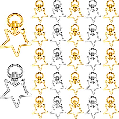 50 Stück Sternverschluss Stern Schlüsselanhänger Metalldrehkarabinerverschluss for Karabinerverschluss Schmuck Basteln DIY Schlüsselanhänger Silber und Golden 50 Stück Sternverschluss Stern Schlüsselanhänger Metalldrehkarabinerverschluss for Karabinerverschluss Schmuck Basteln DIY Schlüsselanhänger Silber und Golden von AEVQWEZNC