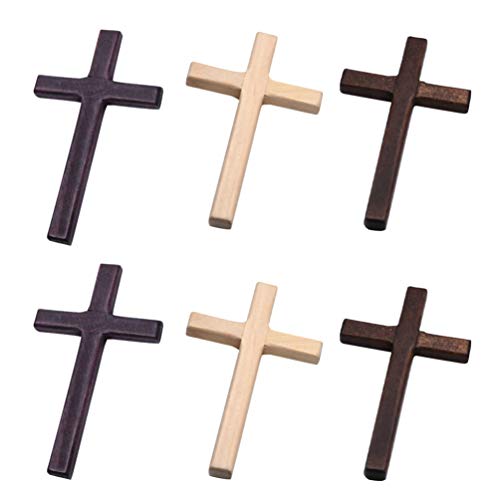 6 Stück Holzkreuz Handwerk DIY Mini Holzkreuze Charms Anhänger Katholisches Kreuz Gebet Handheld Ornamente for Kirche Party Favors Wanddekoration Schmuckprojekte von AEVQWEZNC