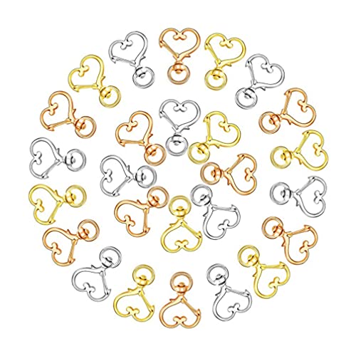60 Stück Herzform-Klauen-Drehkarabinerverschluss aus Metall, Karabinerverschluss, DIY-Zubehör for Taschen-Schlüsselanhänger und Schmuckherstellung 60 Stück Herzform-Klauen-Drehkarabinerverschluss aus Metall, Karabinerverschluss, DIY-Zubehör for Taschen-Schlüsselanhänger und Schmuckherstellung von AEVQWEZNC