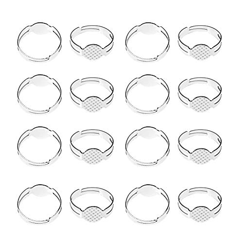 60 Stück versilberte verstellbare flache Ringe mit 8 mm blanker Basis Schmuckzubehör 60 Stück versilberte verstellbare flache Ringe mit 8 mm blanker Basis Schmuckzubehör von AEVQWEZNC
