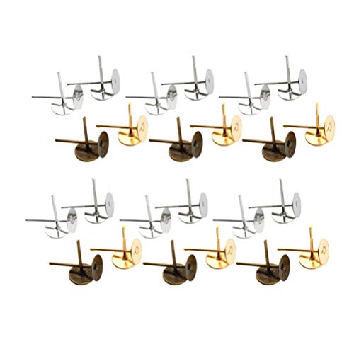 800 Stück Edelstahl-Ohrstecker, Metall, rund, Ohrring-Ständer, Tablett-Auflage for DIY-Handwerk, Schmuckherstellung, 6 mm(4mm) von AEVQWEZNC