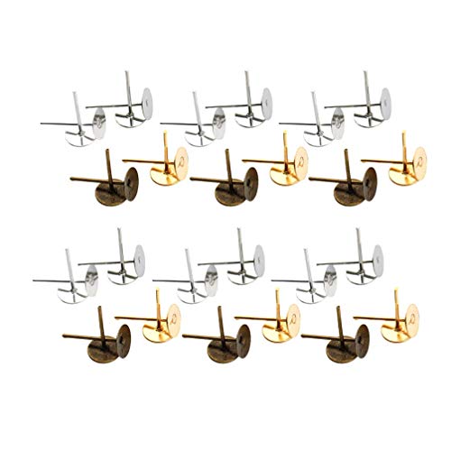 800 Stück Edelstahl-Ohrstecker, Metall, rund, Ohrring-Ständer, Tablett-Auflage for DIY-Handwerk, Schmuckherstellung, 6 mm(6mm) von AEVQWEZNC