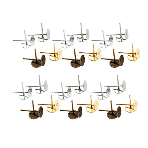 800 Stück Edelstahl-Ohrstecker, Metall, rund, Ohrring-Ständer, Tablett-Auflage for DIY-Handwerk, Schmuckherstellung, 6 mm(8mm) von AEVQWEZNC