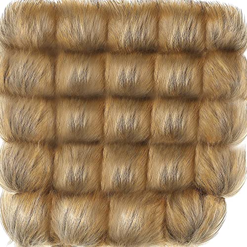 Flauschige Pom Pom-Bälle aus Kunstfuchspelz mit elastischer Schlaufe DIY Kunstpelz-Pompons for Hüte, Schlüsselanhänger, Schuhe, Schals, Taschen, Anhänger(Brown) von AEVQWEZNC