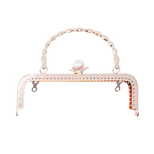 Metall Geldbörse Rahmen Münzbeutel Kuss Verschluss Verschluss Vintage Perle Geldbörse Griff for DIY Tasche Handwerk Nähen Material(Golden) von AEVQWEZNC