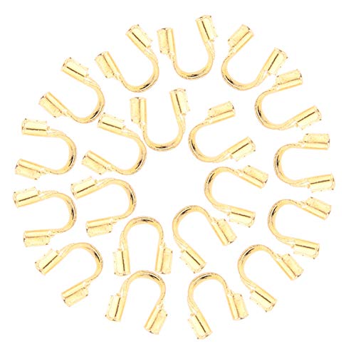 Wire Guardian Kabelkauschen Drahtfadenschutz Terminatoren U-förmige Kappe Endspitze for die Schmuckherstellung 200 Stück (Silber)(Golden) von AEVQWEZNC
