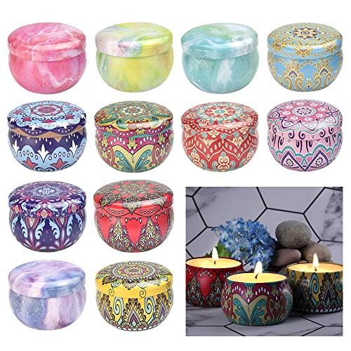 AFASOES 12 Stück Leere Kerzen-Dosen Kerzendosen Mini Kerzen Behälter mit Deckel Duftkerzen Candle Tin Jars Kleine Kerzendosen Metalldosen Behälter Mini Kerzen schachteln Boxen für Kerzen Gewürze von AFASOES