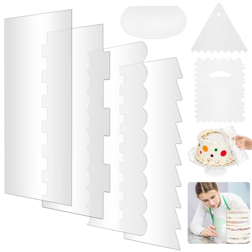 AFASOES 7 Stück Kuchenschaber Acryl Tortenspachtel Klares Kuchen Creme Spachtel Set mit Streifenrand Torten Schaber Acryl Tortenglätter Cake Scraper Spachtel für Kuchen Buttercreme DIY Werkzeug AFASOES 7 Stück Kuchenschaber Acryl Tortenspachtel Klares Kuchen Creme Spachtel Set mit Streifenrand Torten Schaber Acryl Tortenglätter Cake Scraper Spachtel für Kuchen Buttercreme DIY Werkzeug von AFASOES