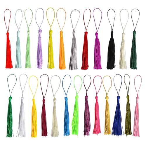 AFCJLTO 50 PCS kreativen Quasten, Mini-Quasten aus weicher, seidiger Handarbeit - Bunte Anhänger in zufälligen Farben für Souvenirs, Lesezeichen und DIY-Projekte, Ein Muss für Kunstliebhaber AFCJLTO 50 PCS kreativen Quasten, Mini-Quasten aus weicher, seidiger Handarbeit - Bunte Anhänger in zufälligen Farben für Souvenirs, Lesezeichen und DIY-Projekte, Ein Muss für Kunstliebhaber von AFCJLTO