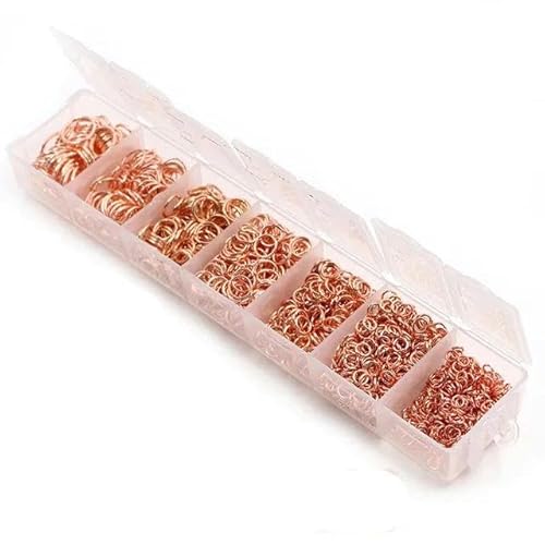 Biegering, ein Set, Box 3, 4, 5, 6, 7, 8, 10 mm, 8 Farben, offene Biegeringe, Spaltringe, Verbindungsschlaufe für DIY-Schmuckherstellung, Verbindungsstück, Roségold, 1450 Stück Biegering, ein Set, Box 3, 4, 5, 6, 7, 8, 10 mm, 8 Farben, offene Biegeringe, Spaltringe, Verbindungsschlaufe für DIY-Schmuckherstellung, Verbindungsstück, Roségold, 1450 Stück von AFFEDT