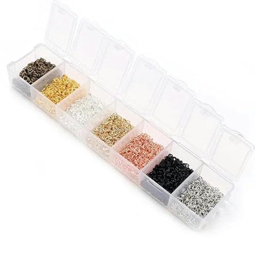Ein Set, Box 3, 4, 5, 6, 7, 8, 10 mm, 8 Farben, offene Biegeringe, Spaltringe, Verbindungsschlaufe für DIY-Schmuckherstellung, Verbindungsstück, gemischt, 3 mm, 2800 Stück Ein Set, Box 3, 4, 5, 6, 7, 8, 10 mm, 8 Farben, offene Biegeringe, Spaltringe, Verbindungsschlaufe für DIY-Schmuckherstellung, Verbindungsstück, gemischt, 3 mm, 2800 Stück von AFFEDT