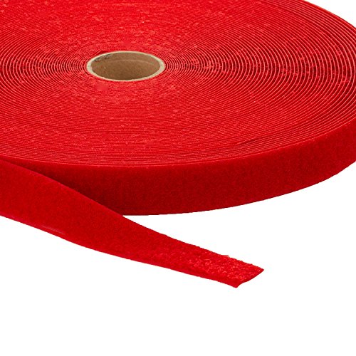 AFH Flauschband | Länge: 25 Meter | verschiedene Breiten und Farben (Breite: 25 mm, rot) von AFH Webshop
