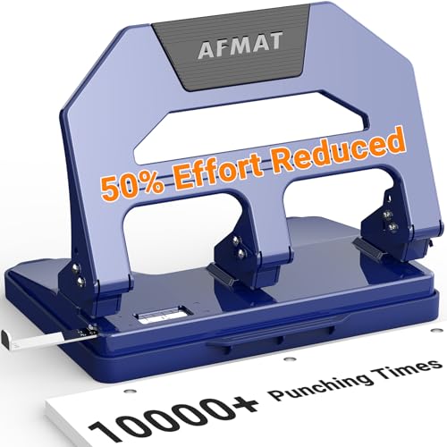 AFMAT 3-Lochstanzer, strapazierfähig, 40 Blatt, robuster Dreilochstanzer, 50 % reduzierter Aufwand, 10.000 + Stanzzeiten, Metall-Lochstanzer, 3 Ringe mit großem Tablett, integrierte SS-Papierführung AFMAT 3-Lochstanzer, strapazierfähig, 40 Blatt, robuster Dreilochstanzer, 50 % reduzierter Aufwand, 10.000 + Stanzzeiten, Metall-Lochstanzer, 3 Ringe mit großem Tablett, integrierte SS-Papierführung von AFMAT