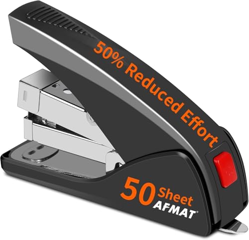 AFMAT Müheloser Schreibtischheftgerät, Arbeitssparendes Heftgerät 50 Blatt Kapazität, Ergonomischer, Tacker Büro Zum Heften mit Einem Finger, Platzsparende Größe für Zuhause das Büro AFMAT Müheloser Schreibtischheftgerät, Arbeitssparendes Heftgerät 50 Blatt Kapazität, Ergonomischer, Tacker Büro Zum Heften mit Einem Finger, Platzsparende Größe für Zuhause das Büro von AFMAT