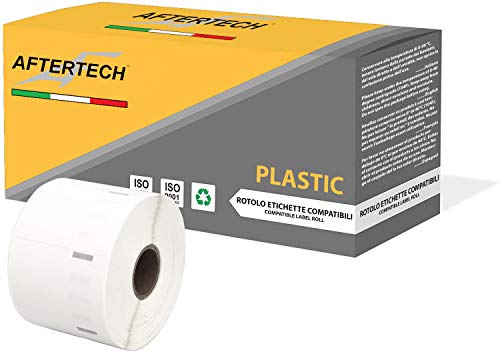 Aftertech 1 Rolle 11354P 57 x 32 mm Kunststoff-Etiketten, wasserdicht, kompatibel mit 1000 Etiketten/Rolle = 1000 insgesamt) für Dymo LabelWriter 1 x 11354PLA von AFTERTECH